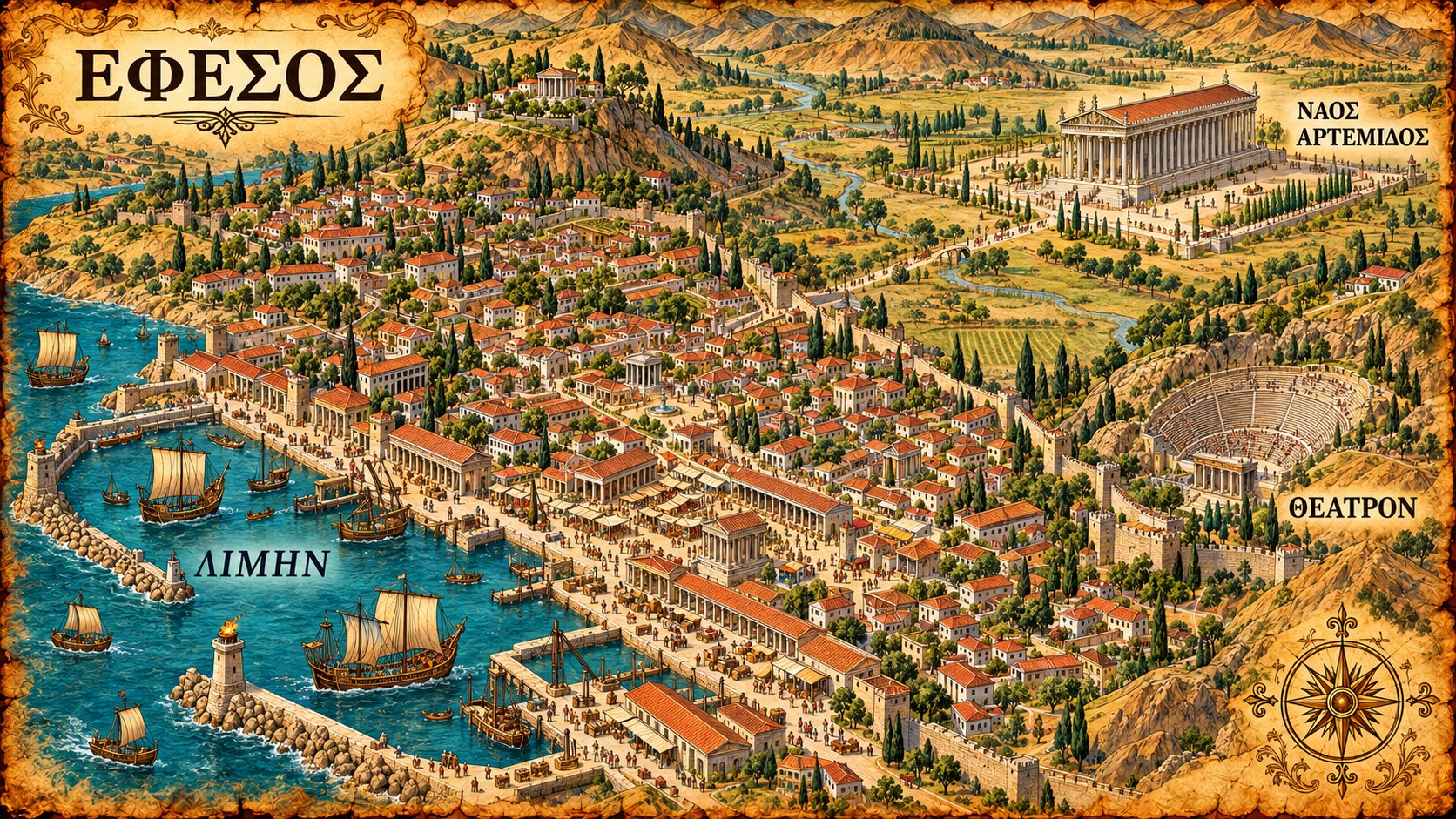 Illustrated map: Ephesus