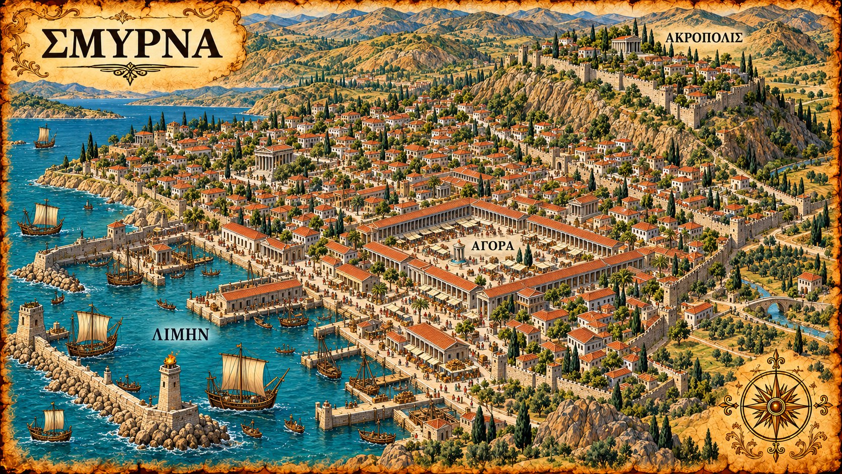 Illustrated map: Smyrna